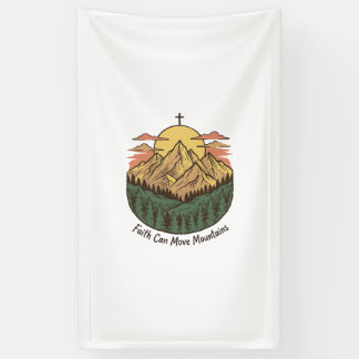 Banderoles La foi peut déplacer les montagnes Vintage Mountai