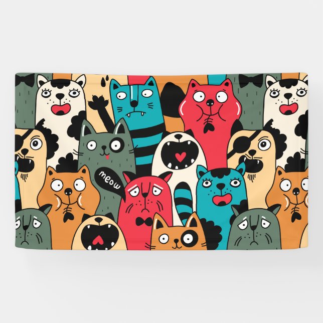 Banderoles La foule de chats (Horizontal)