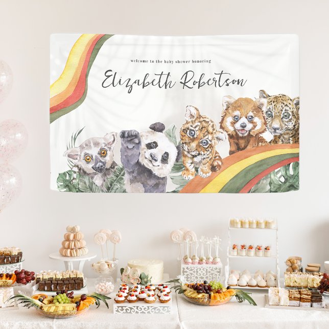 Banderoles La jungle tropicale Baby Animaux | BABY SHOWER (Créateur téléchargé)
