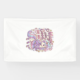 Banderoles La magie de la licorne me va bien Graphisme Blanc