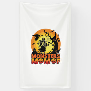 Banderoles La maman des monstres Halloween Monstre Fantôme Sq