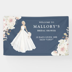 Banderoles La mariée en Mariage Gown Fête de l'mariée Bienven