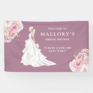 Banderoles La mariée en Mariage Gown Fête de l'mariée Bienven