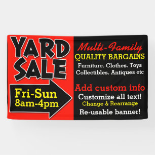 Banderoles La publicité réutilisable de brocante à domicil