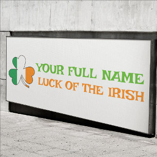 Banderoles La Saint-Patrick Drapeau Irlande Trèfle Nom Person