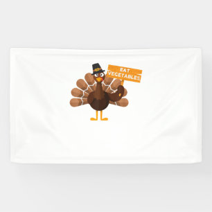 Banderoles La Turquie Mange des légumes - Drôle Vegan Thanksg