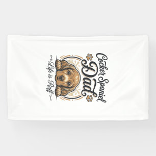 Banderoles La vie de papa Cocker Spaniel est rude Vintage T-s