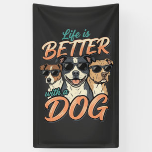 Banderoles La vie est meilleure avec le vecteur de chien