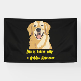 Banderoles La vie est meilleure avec un Golden Retriever - Am