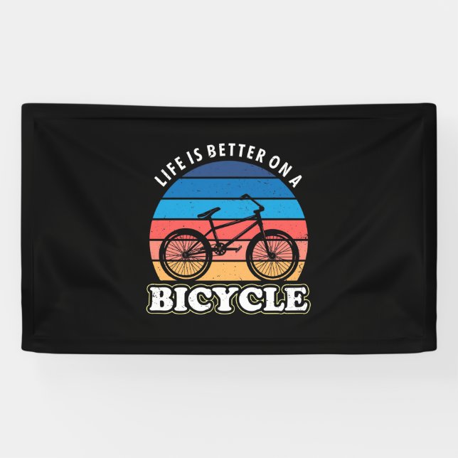 Banderoles La Vie Est Mieux À Vélo (Horizontal)