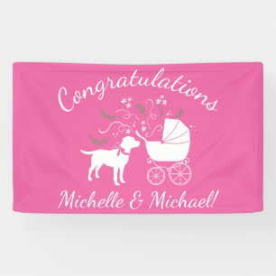 Banderoles Labrador Dog Baby shower Blue Boy Lab