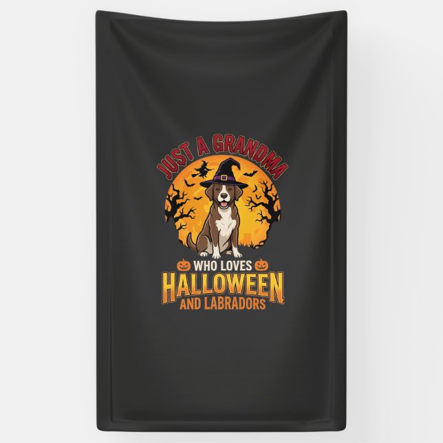 Banderoles Labrador Halloween Grand-mère Conception de chien_ (Vertical)