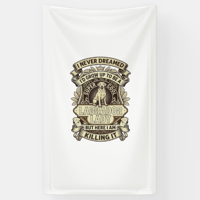 Banderoles Labrador Lady Dog Crown Shield_1 (Vertical)