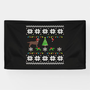 Banderoles Labrador noir et Labrador chocolat Joyeux Noël