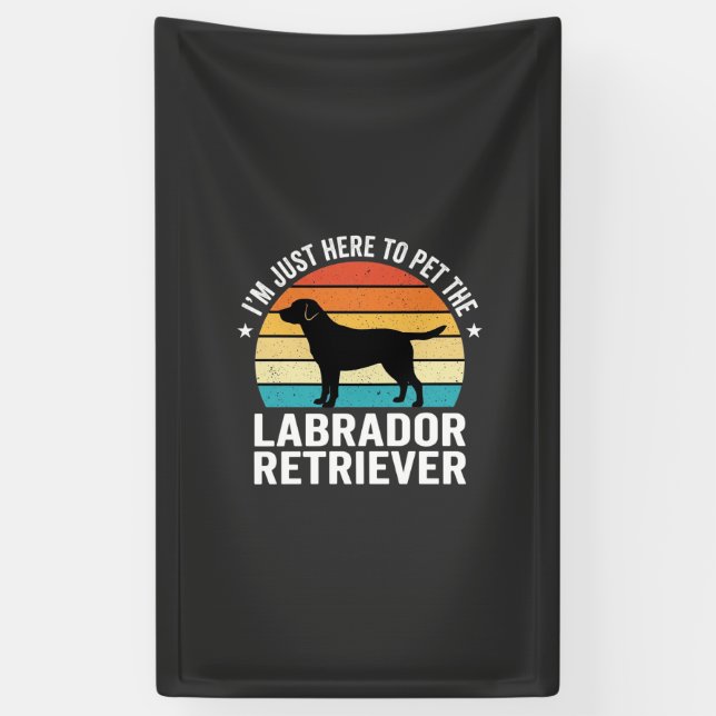 Banderoles Labrador Retriever Chien Rétro Caressant (Vertical)
