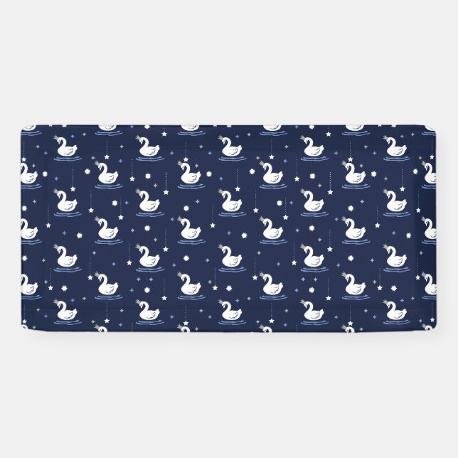 Banderoles Lac Enchanted - Design Motif de cygne gracieux (Horizontal)