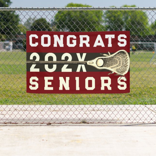 Banderoles Lacrosse Senior Night Marron (En situation)