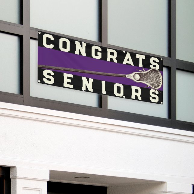 Banderoles Lacrosse Team Purple Congrats (Bâtiment extérieur)