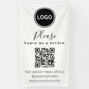 Banderoles Laissez-nous un commentaire Code QR Carte de vis