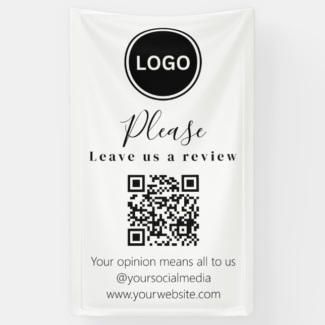 Banderoles Laissez-nous un commentaire | Code QR Carte de vis (Vertical)