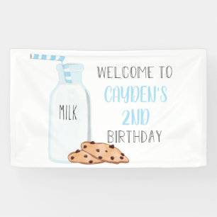 Banderoles Lait et biscuits Anniversaire Affiche de bienvenue