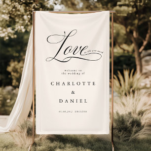 Banderoles L'amour est tout ce dont vous avez besoin ! Élégan
