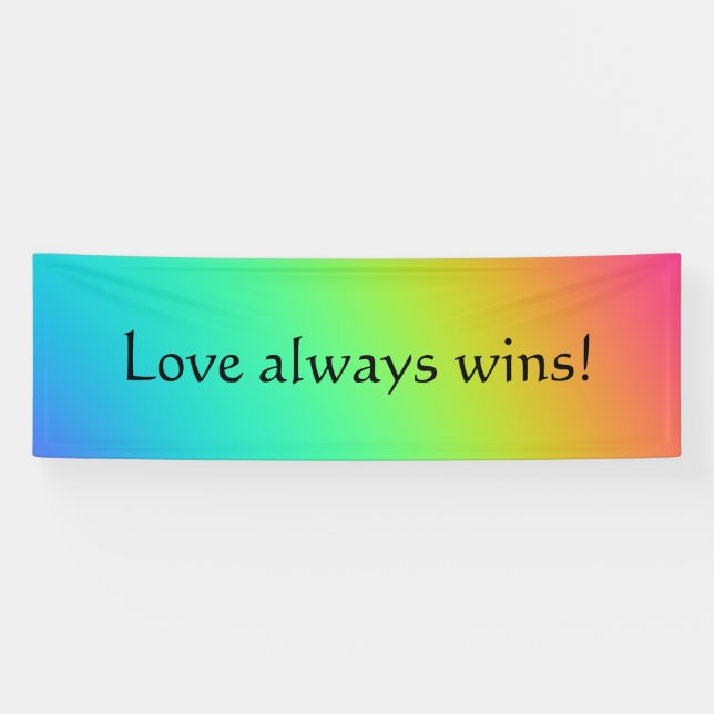 Banderoles "L'amour gagne toujours" Bright Rainbow Gradient M (Horizontal)
