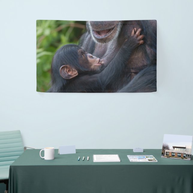 Banderoles L'amour maternel – bébé chimpanzé (Salon professionnel)