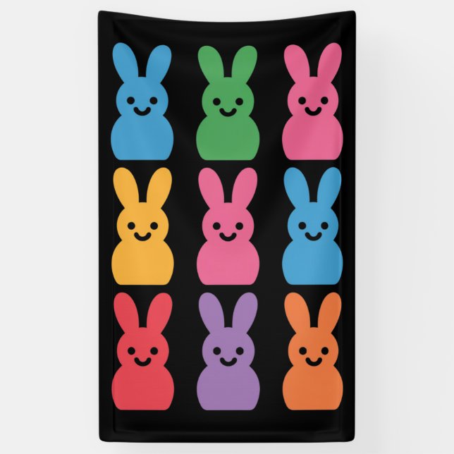 Banderoles Lapin de Pâques Œufs Carreaux Léopard (Vertical)