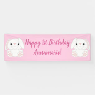 Banderoles Lapin Lapin Anniversaire Fête Rose