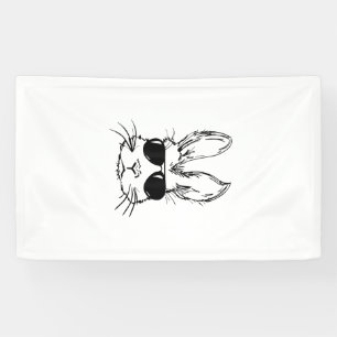 Banderoles Lapin visage avec lunettes de soleil Pâques pour g
