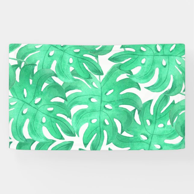 Banderoles L'art de la feuille tropicale verte (Horizontal)
