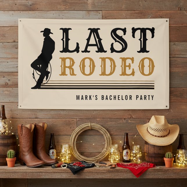 Banderoles Last Rodeo Cowboy Bachelor Party Tan Brown (Créateur téléchargé)