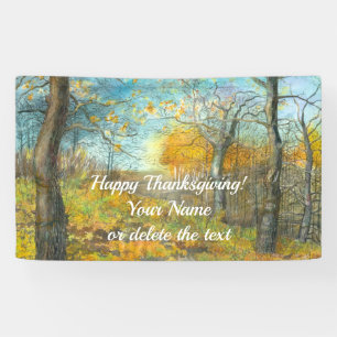 Banderoles L'automne doré dans une aquarelle en chênaie