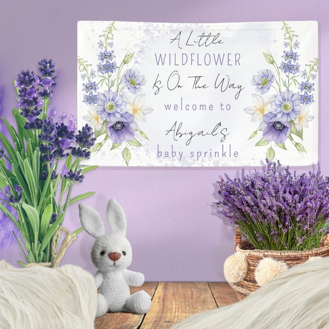 Banderoles Lavender Boho Un Petit Bébé Fleur sauvage Saupoudr (Créateur téléchargé)