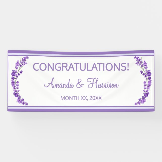 Banderoles Lavender Breeze Floral Mariage (Horizontal)