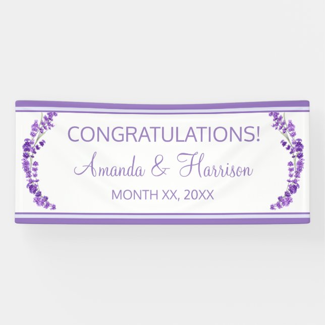 Banderoles Lavender Breeze Floral Mariage (Horizontal)