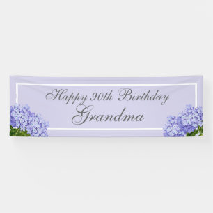 Banderoles Lavender Hydrangea Joyeux 90e anniversaire grand-m