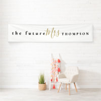 L'avenir Mme nom Black Gold Script Blanc