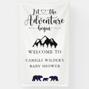 Banderoles L'aventure commence les ours Baby shower rustique