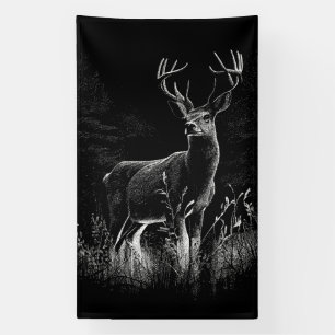 Banderoles Le cerf majestueux en pleine nature - Art noir et 