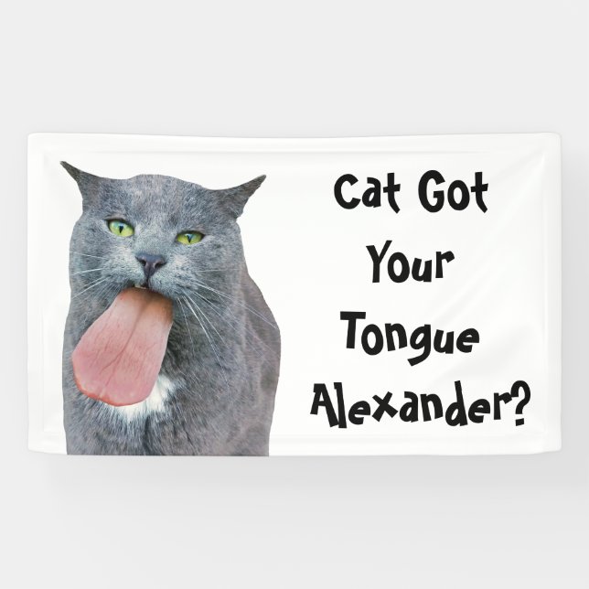 Banderoles Le Chat De Fête A Ta Langue ? (Horizontal)