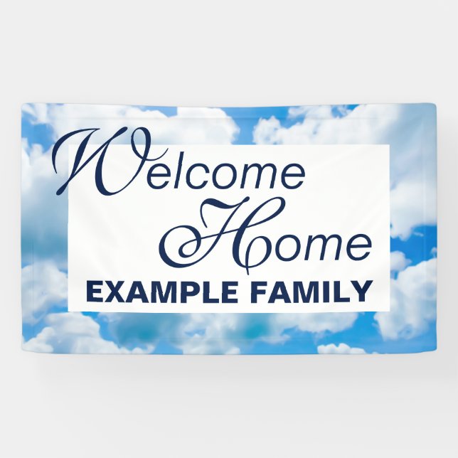 Banderoles Le ciel bleu opacifie II + votre texte et idées (Horizontal)