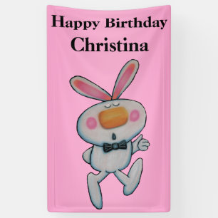 Banderoles Le lapin blanc de bande dessinée mignonne manie