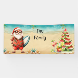 Banderoles Le Père Noël Hawaï et la pastèque arbre de Noël