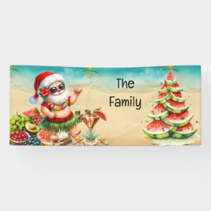 Banderoles Le Père Noël Hawaï et la pastèque arbre de Noël