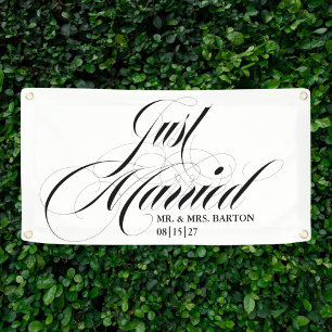 Banderoles Le plus fantaisiste de la ville juste marié banniè