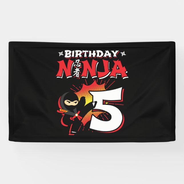 Banderoles Le poison de Ninja Birthday (Horizontal)