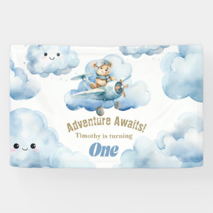 Banderoles Le premier vol d'anniversaire de Teddy : un vol en