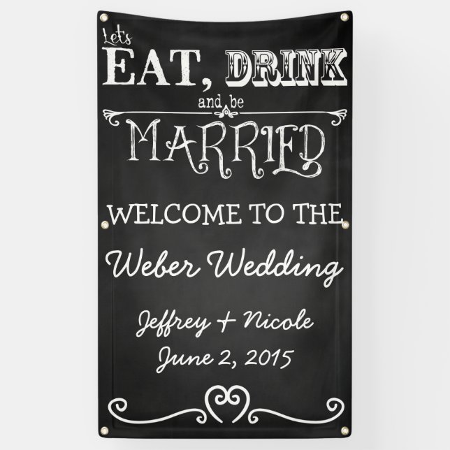 Banderoles Le tableau rustique mangent la boisson soit (Vertical)